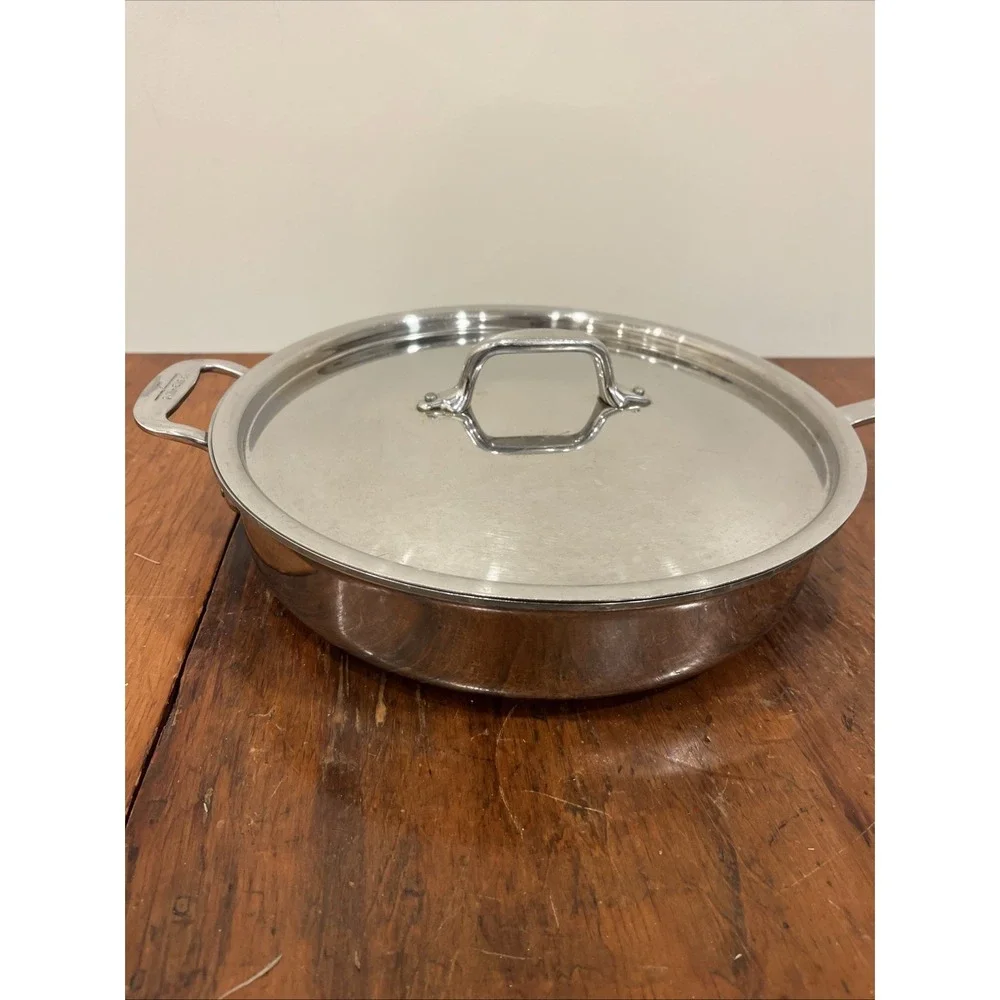 ALL CLAD STAINLESS STEEL SAUTE FRYING PAN AND LID 11